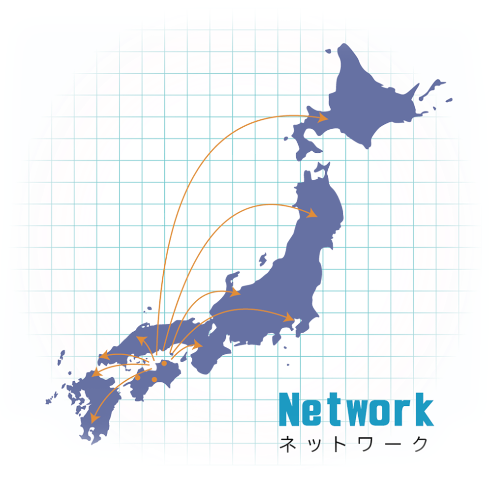 中国地方から全国へのネットワークイメージ図
